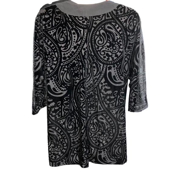 NWT Nic+Zoe Brocade Velvet Black Splitneck Tunic with Tank-size Small - Picture 5 of 14